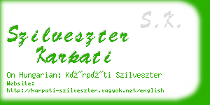 szilveszter karpati business card